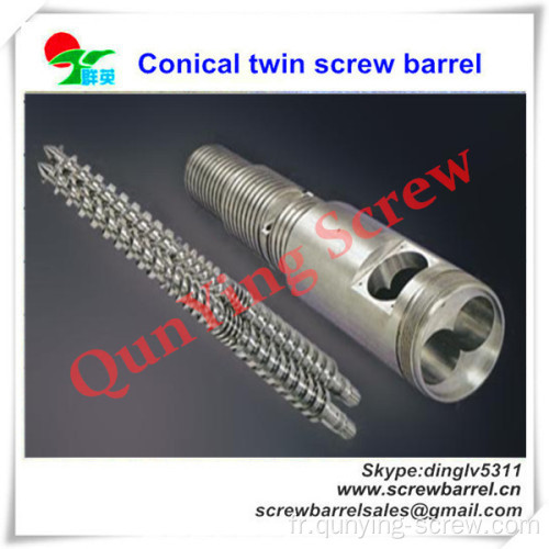 Twin conique à vis et cylindre pour extrudeuse Pvc